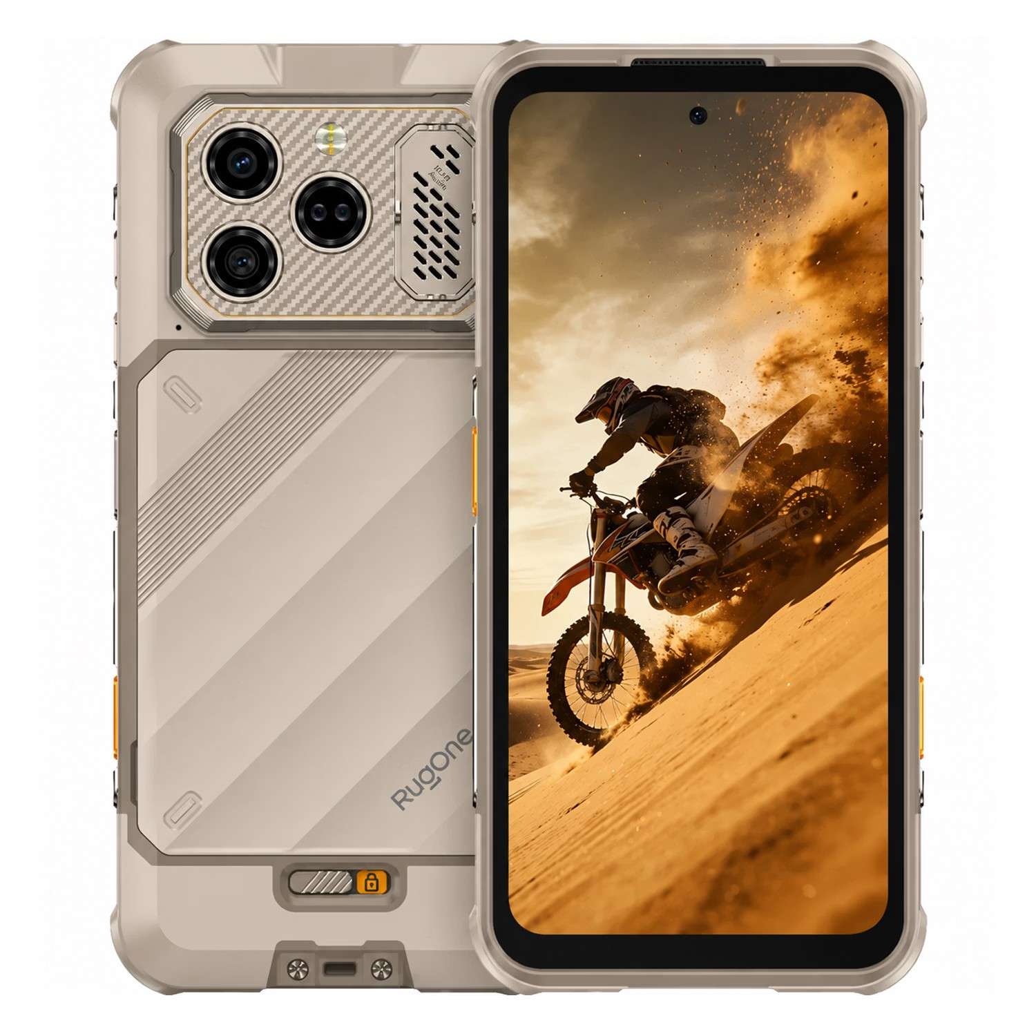 cel-ulefone-rugone-xever-8-ds128gb8-650-sand-1396744-rx1xi Smartphone Ulefone RugOne Xever 8 128GB 8GB RAM Dual SIM NFC Pantalla 6.5" - Beige Arena - Imagen 1