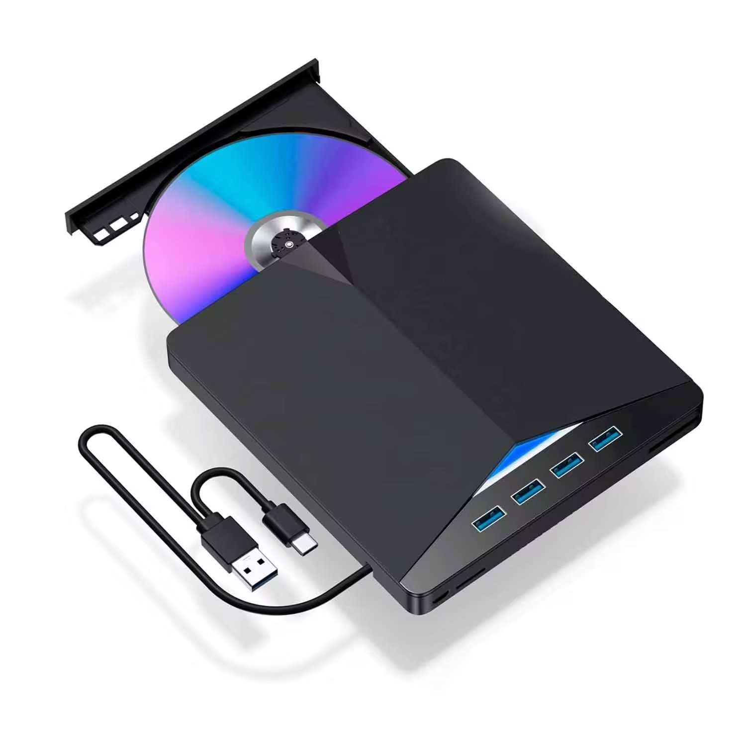 gravador-externo-dvd-rw-usb-c-usb-3-0-7-em-1-preto-1159721-03757 Grabador Externo DVD-RW USB-C/USB 3.0 7 en 1 - Negro - Imagen 1