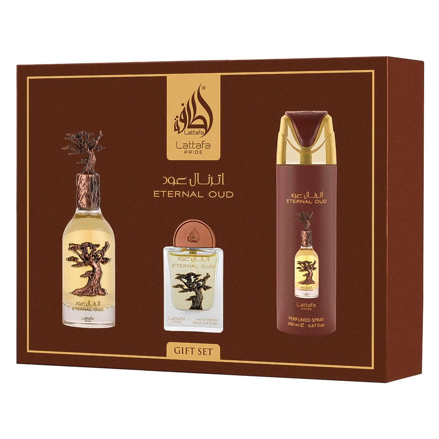 kit-lattafa-pride-eternal-oud-gift-set-eau-de-parfum-unissex-3-unidades-1272284-23250 Kit Lattafa Pride Eternal Oud Gift Set Eau de Parfum Unissex - 3 Unidades - Imagen 1