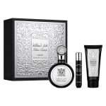 Kit Perfume Lattafa Fakhar Gift Set Eau de Parfum Masculino 100ml + Perfume Miniatura + Shower Gel 100ml